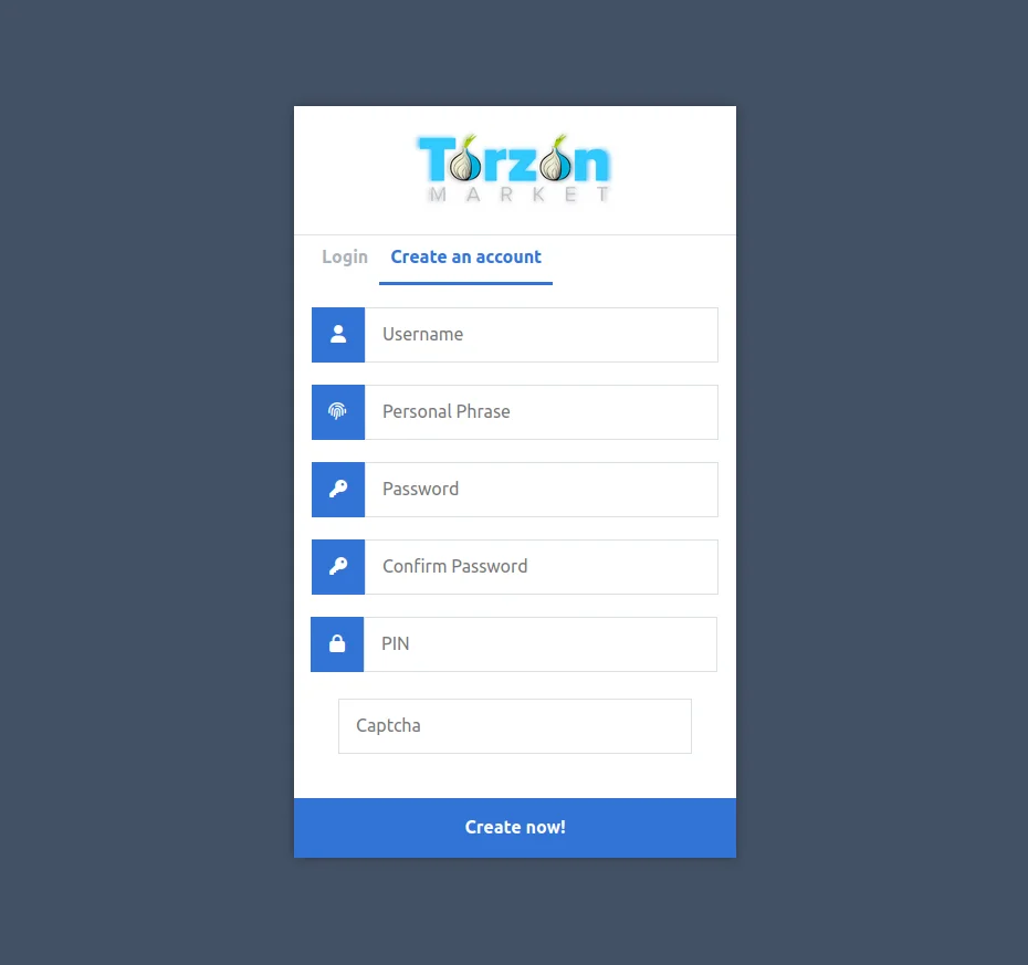 Torzon Market Secure Registration Process with Mnemonic Phrase